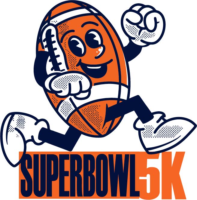 football running logo to represent a 5K foot race